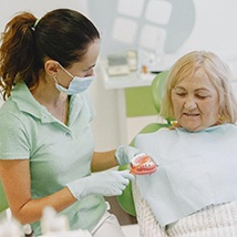 Older woman at denture consultation