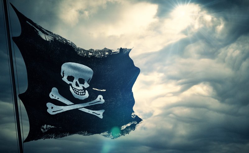 Black flag with skull and crossbones