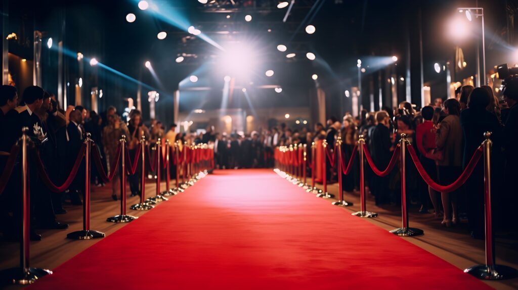 Flashing cameras on red carpet